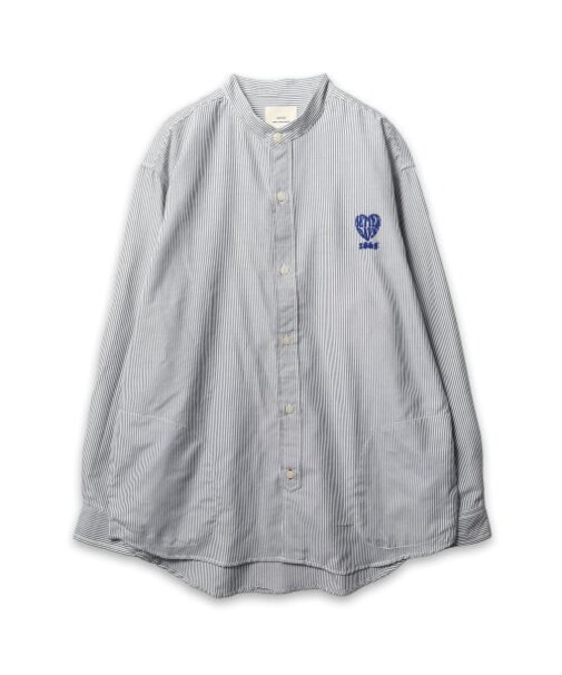 【CORISCO】フロッキープリント オックスバンドカラーシャツ