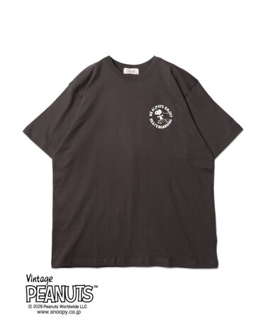 【PEANUTS】 スヌーピー”WE ALWAYS ENJOY SKATEBORDING”プリント ショートスリーブTシャツ