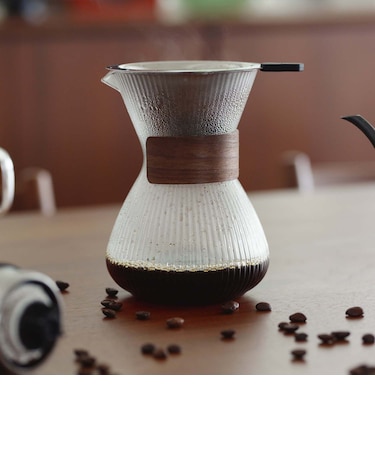 PYREX  コーヒーサーバー400mlブラウン ステンレスフィルター付き