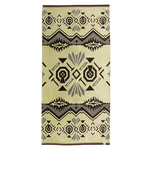 ビッグジャガードタオル・ナバホパターン（カーキ）