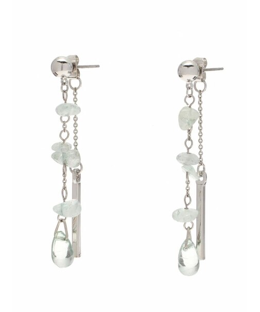 メタル使い天然石ピアス