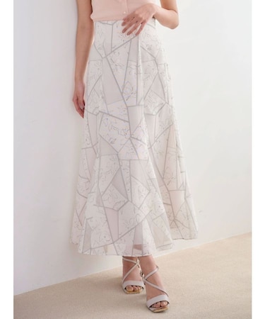 ジオメトリックオパールフレアスカート