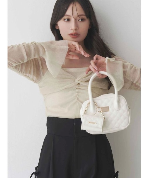 ラメチュールツイストギャザートップス