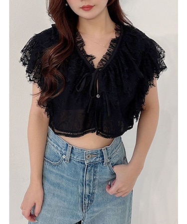 レースクロップドブラウス