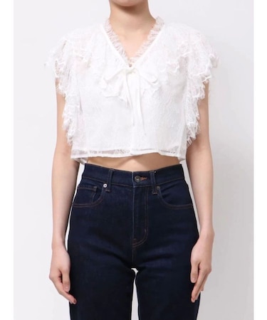 レースクロップドブラウス