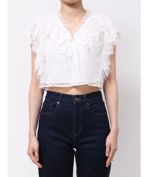 レースクロップドブラウス