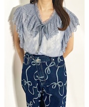 レースクロップドブラウス