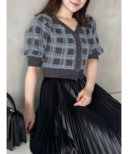 チェックミニニットセットアップ