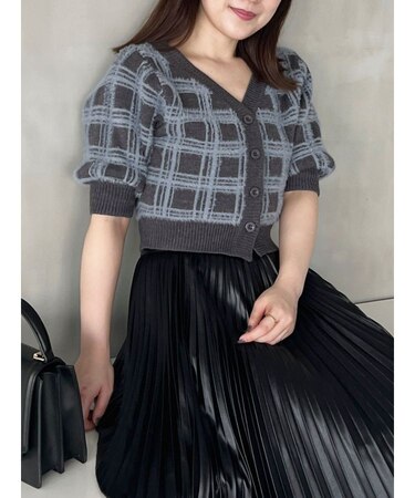 チェックミニニットセットアップ