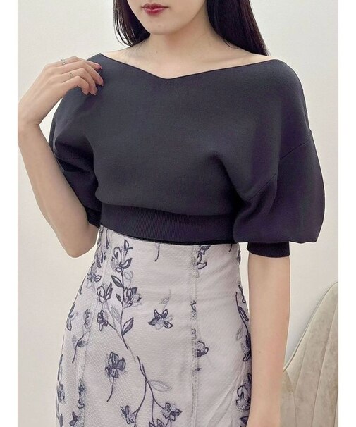 総針バルーン袖ニット