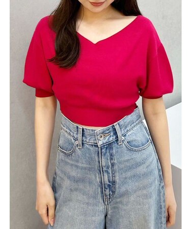 総針バルーン袖ニット