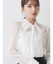 2WAYバックリボンレースブラウス