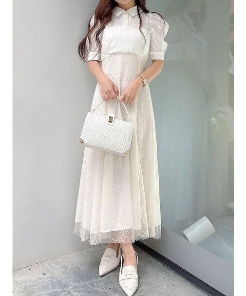 ビスチェドッキングパワショルシャツワンピース