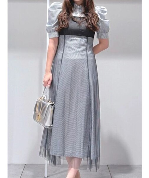 ビスチェドッキングパワショルシャツワンピース