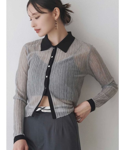 メタルボタンシアーリブポロニット