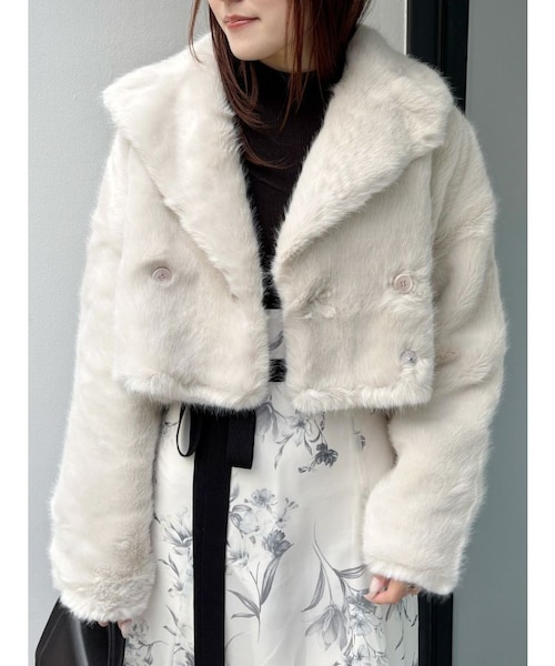 テーラードカラーファーショートコート｜マーキュリーデュオの通販