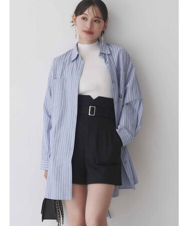 ワンポイント エンブロイダリーボーイフレンドシャツ