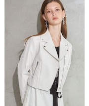 フェイクレザーコンパクトライダースジャケット