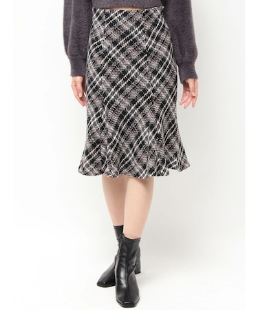 オリジナルロービングチェックニーレングススカート