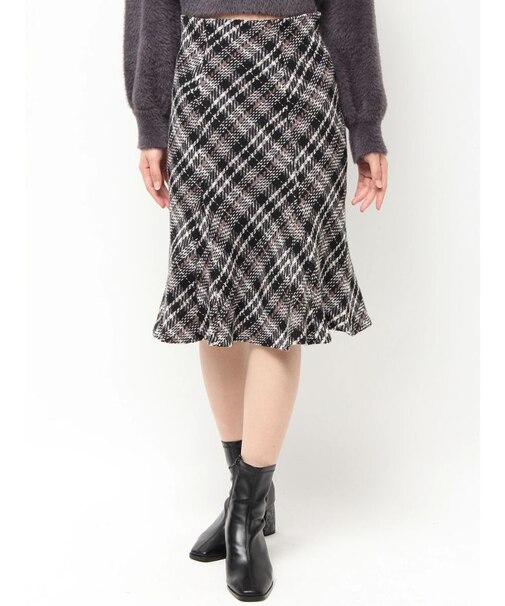 オリジナルロービングチェックニーレングススカート