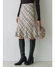 オリジナルロービングチェックニーレングススカート