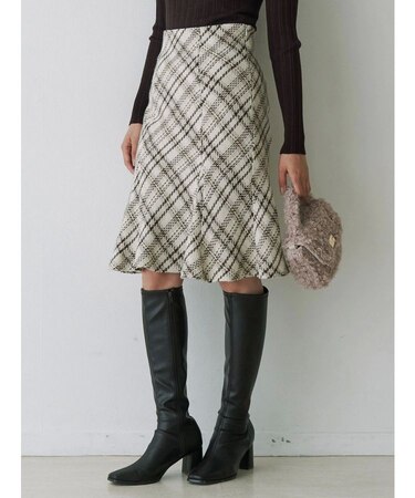 オリジナルロービングチェックニーレングススカート