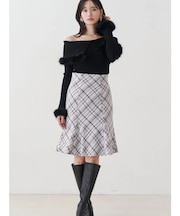 オリジナルロービングチェックニーレングススカート