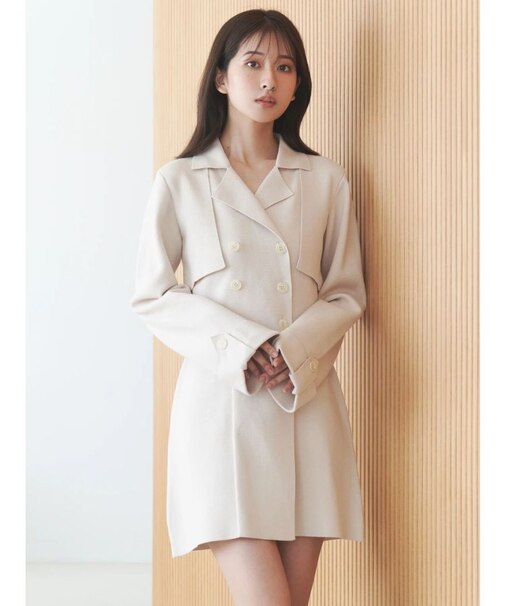 ニットジャケットミニワンピース