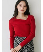 アシメドレープコンパクトニット