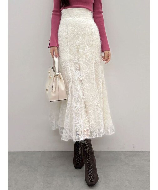 シャギーエンブロイダリースカート