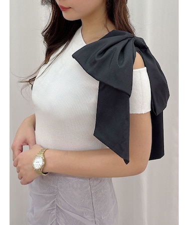 【追加生産】BIGリボン付きニットトップス