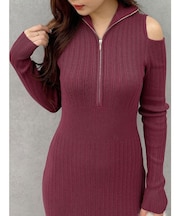 ZIPマーメイドニットワンピース