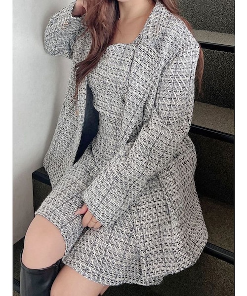 オリジナルツイードテーラードジャケット【セットアップ着用可