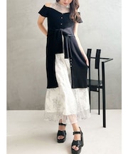 レースツイストニットドッキングワンピース