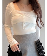 【OUNNOUN】レイヤードデザインニット