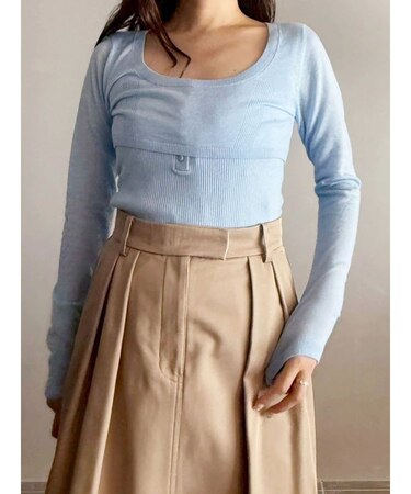 【OUNNOUN】レイヤードデザインニット