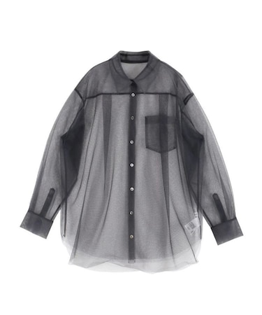 【OUNNOUN】チュールレイヤードシャツ
