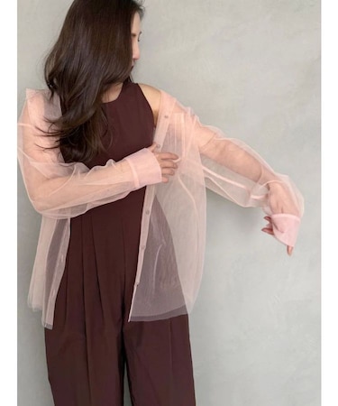 【OUNNOUN】チュールレイヤードシャツ