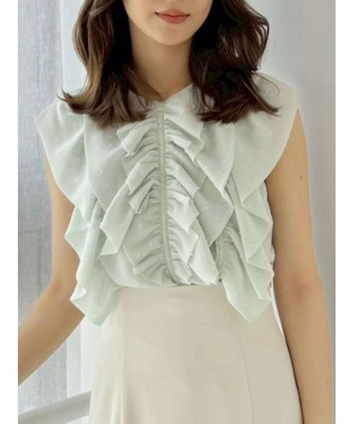 リボンフリルブラウス