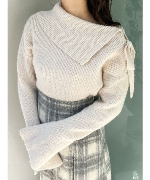 2WAYアシメカラーニット