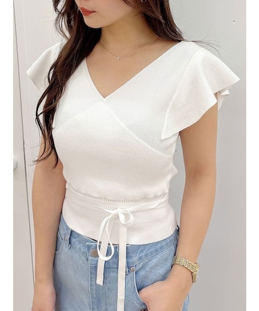 カシュクールラッフルコンパクトニット