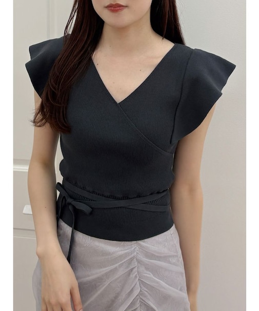 カシュクールラッフルコンパクトニット