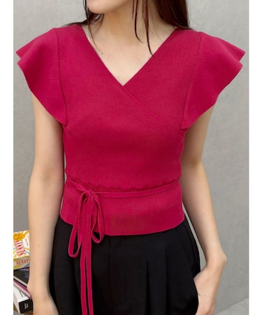 カシュクールラッフルコンパクトニット