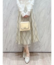 モールチェックミモレ丈スカート