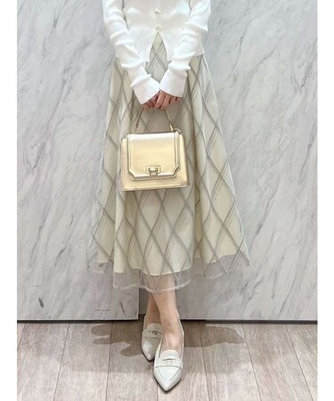 モールチェックミモレ丈スカート