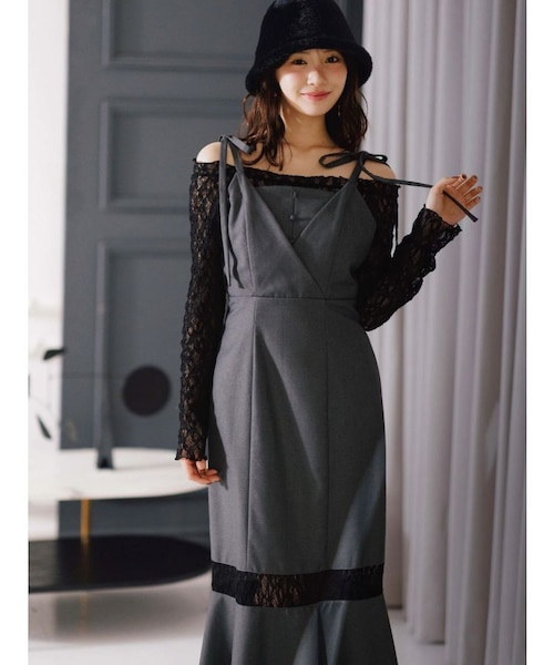 レースパネル切替ワンピース｜マーキュリーデュオの通販｜&mall