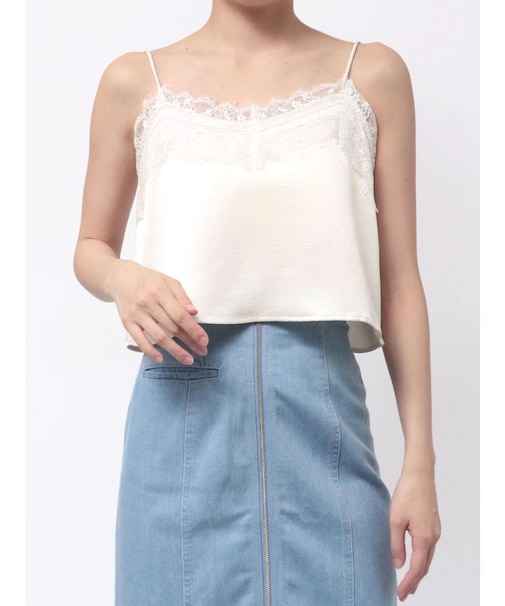 サテンレースキャミ