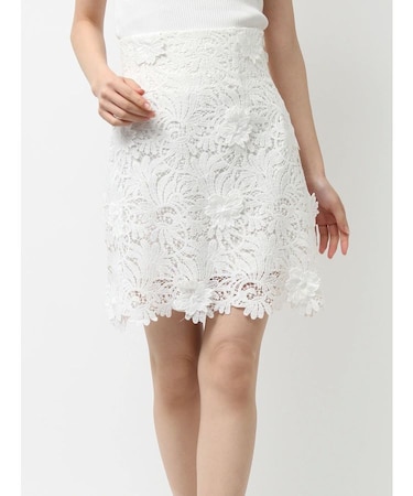 3Dスカラップレースミニスカート