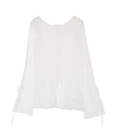 【OUNNOUN】楊柳2WAYフレアスリーブブラウス