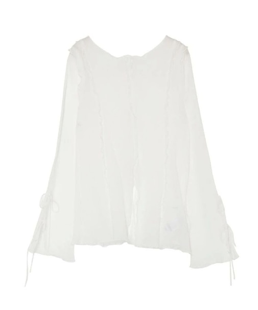 【OUNNOUN】楊柳2WAYフレアスリーブブラウス